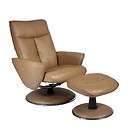 Mac Motion Comfort Chair Bonded Leather Swivel Recliner with Ottoman 