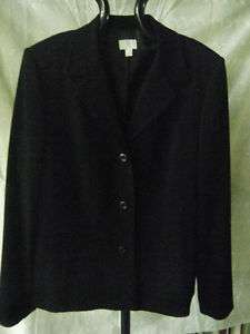 Apt. 9 Stretch Black Dress Blazer Size 14 Three Button  
