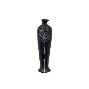 Urban Trends Black Francis Ceramic Vase in Fall Season Tree Finish 