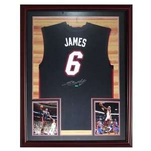  Autographed Lebron James Uniform   Miami Heat Black #6 