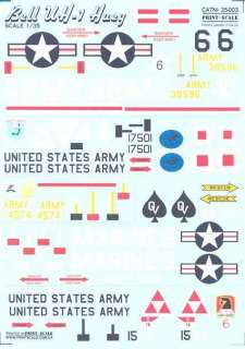 Print Scale Decals 1/35 BELL UH 1 HUEY Helicopter  