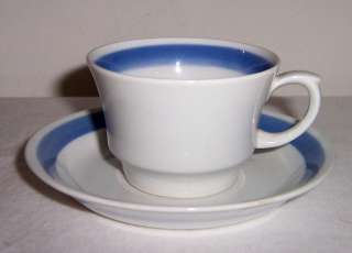 Arabia Suomi Finlandia Vintage Blue and White Demitasse Cup and Saucer 