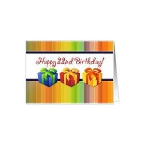  Happy 22nd Birthday   Colorful Gifts Card Toys & Games