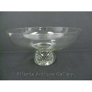  Clear Pairpoint Bowl with Entrapped Bubble Ball Vase