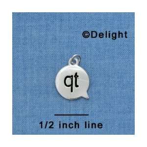  C4299 tlf   qt   Cutie   Text Chat   Silver Plated Charm 