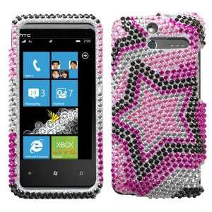  Twin Stars Diamante Protector Cover for HTC Arrive Cell 
