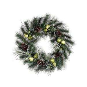    36 Pear/Pine Cone/Twig/Pine Wreath Green Brown