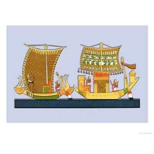  Boats from the Tomb of Ramses III at Thebes Giclee Poster 