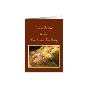  Mums and Burgundy, New Years Eve Party Invitation Card 