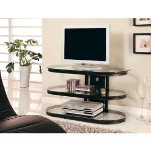   Mayville 42 TV Stand with Glass Shelves in Black Furniture & Decor
