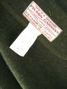 Vintage Filson Forest Green Wool Jacket Coat XL minty  