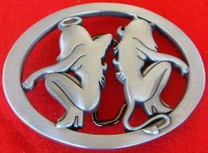 Angel and Devil Two Girls Belt Buckle   New  