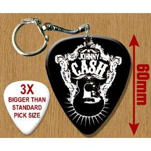  Johnny Cash BIG Guitar Pick Keyring: Musical Instruments