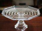 antique octagon twisted rope clear eapg cake stand expedited shipping
