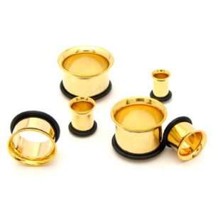  Gold Plated Single Flared Tunnels: Jewelry