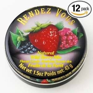 Rendez Vous Wild Berry Mix All Natural Hard Candy, 1.5 Ounce. Round 