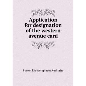   of the western avenue card Boston Redevelopment Authority Books