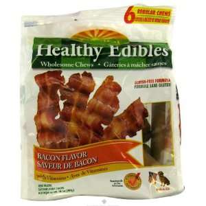  Healthy Edibles Bacon Dog Chews   6 ct