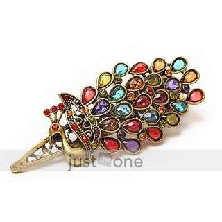 new antique colorful rhinestone peacock hair clamp clip article nr 