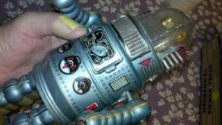   japanese tin articulated mechanical toy robot or space toy collection