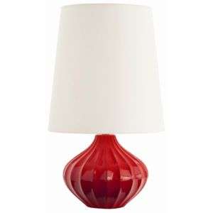 PAIR of RED CERAMIC Table Lamps, MID CENTURY MODERN FUN  
