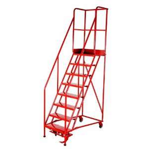 Mobile RL8 60 8 Step 60 Degree Steel Rolling Ladder with Powder Coat 