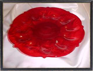 Mosser Glass Ruby Inverted Thistle Egg Plate  