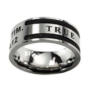  True Love Waits Cable Christian Purity Ring: Jewelry