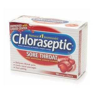  Chloraseptic Sore Throat Lozenges Liquid Filled Cherry 18 