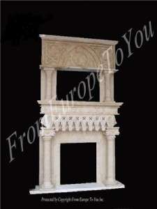 GOTHIC HAND CARVED TRAVERTINE FIREPLACE MANTEL HY051  