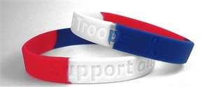 SUPPORT OUR TROOPS RED WHITE AND BLUE WRISTBAND   NEW  