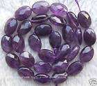10x14mm Natural Amethyst Faceted Oval Beads 15.5  