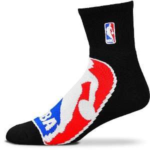  Fore Bare Feet BIG NBA Logo Black Quarter Socks Size Large 