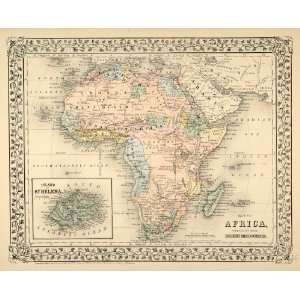  1872 Map Africa Sahara Desert Saint Helena Cape Colony 
