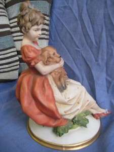 Capodimonte Triade Benacchio Figurine Girl & Puppy A/F  