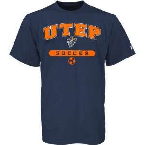  Russell UTEP Miners Navy Blue Soccer T shirt (X Large 