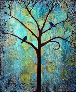 birds tree Print of painting signed blenda studio art  