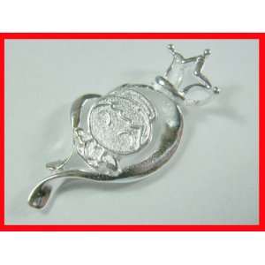 Angel Heart & Crown Pendant Sterling Silver .925