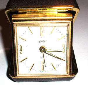 Vintage BRADLEY Folding Travel Alarm Clock WEST GERMANY  WORKS  