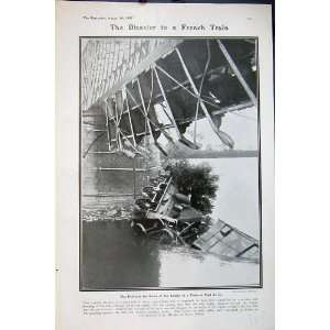  1907 French Train Accident Loire River Engine Pont Ce 