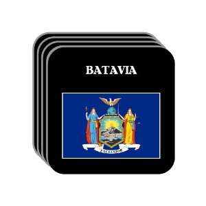 US State Flag   BATAVIA, New York (NY) Set of 4 Mini Mousepad Coasters