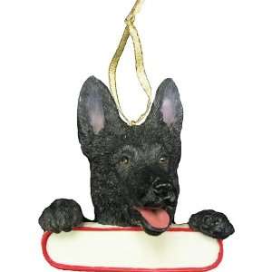  German Shepherd Black Dog Santas Pal Christmas Ornament 