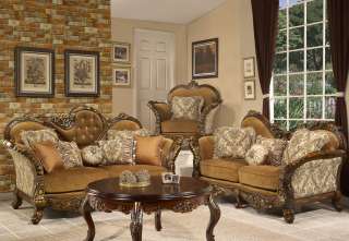   LoveSeat, Chair & Table 4 Piece Set Antique Style Traditional HD 260