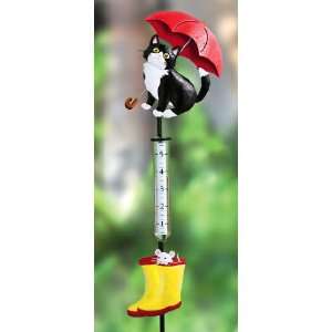  Cat and Umbrella Rain Gauge 