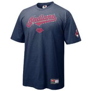 Cleveland Indians Blue MLB Practice 8 Short Sleeve Tee Shirt By Nike 