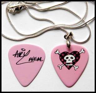 Avril Lavigne Pink Two Sided Guitar Pick Necklace + Pick  