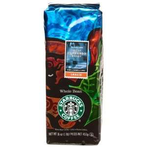 Starbucks Decaffeinated Espresso Roast Whole Bean Coffee, Two (2) 16 