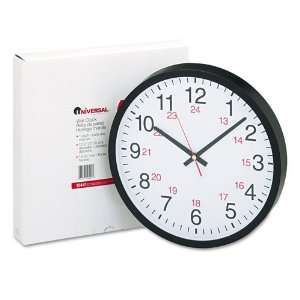  Wall Clock 24 Hour Time 12 1/2in. Black