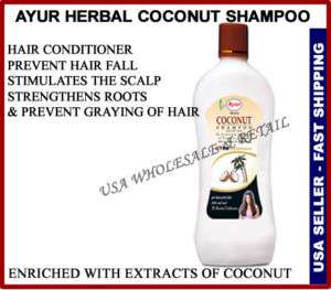 500ml XL AYUR HERBAL COCONUT SHAMPOO Hair Fall Loss  