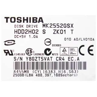 Toshiba 250G 250GB 2.5 SATA Hard Drive HDD for Laptop 883974165001 